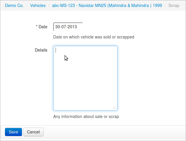 Scrapped vehicles