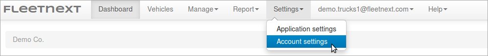 Go to account settings