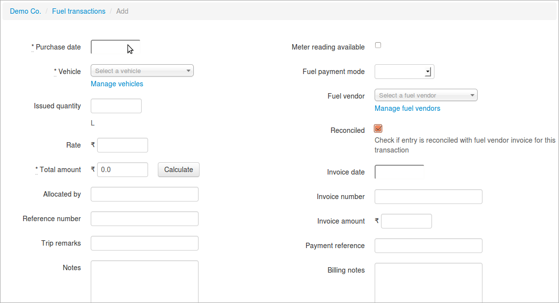 transaction details