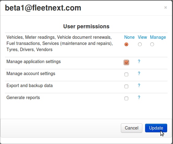 Click on Permissions