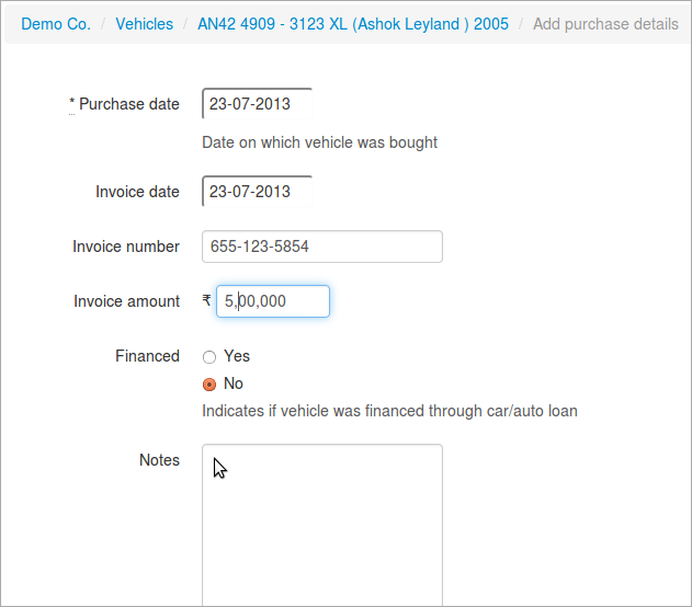 PURCHASE DETAILS