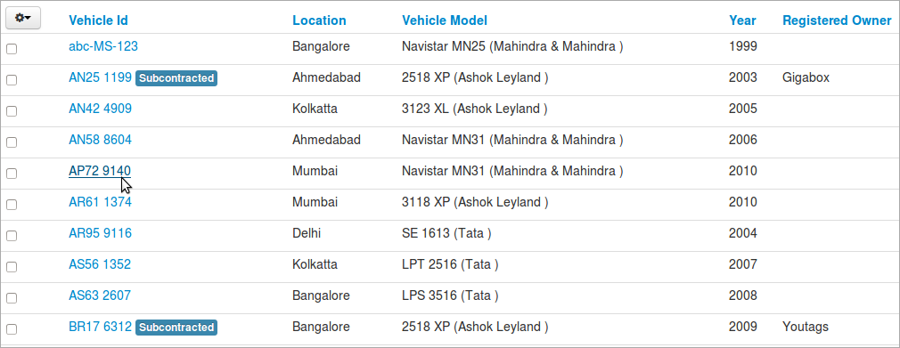 Select Vehicle