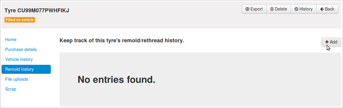 Add remold history