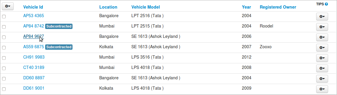 Selecting the vehicle